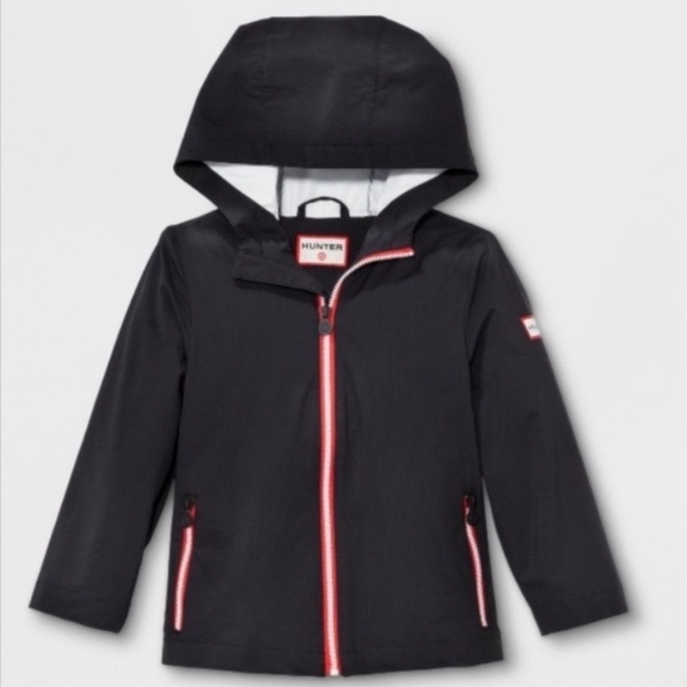HUNTER for Target Kids Raincoat Size 3T Black Hooded Packable Water Resistant